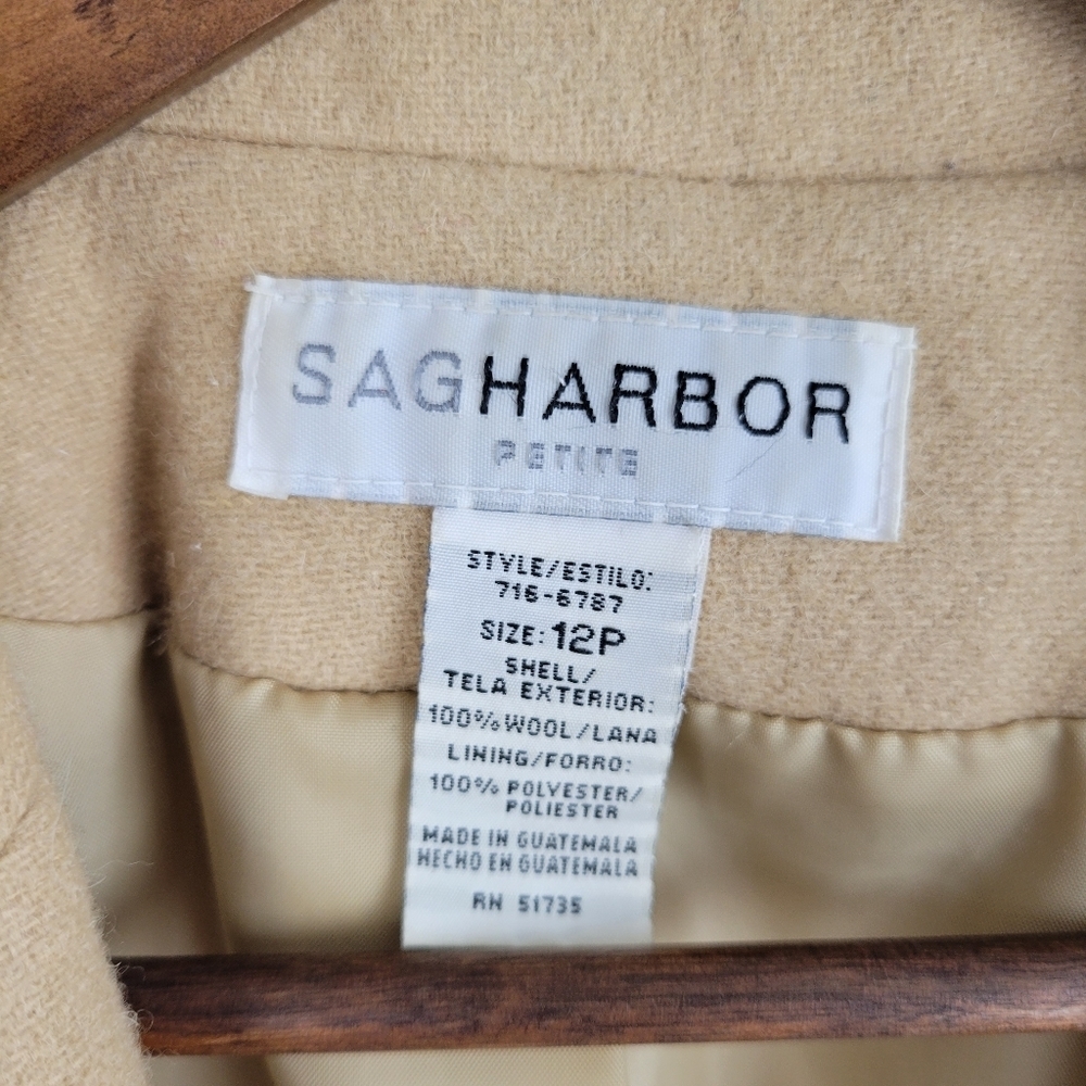 Sag Harbor camel colored 100% wool blazer size 12P - Picture 13 of 13